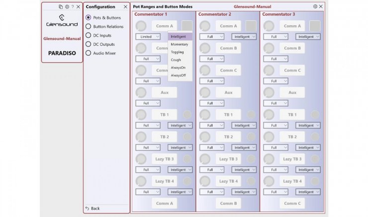 Paradiso App Pots and Buttons BAN
